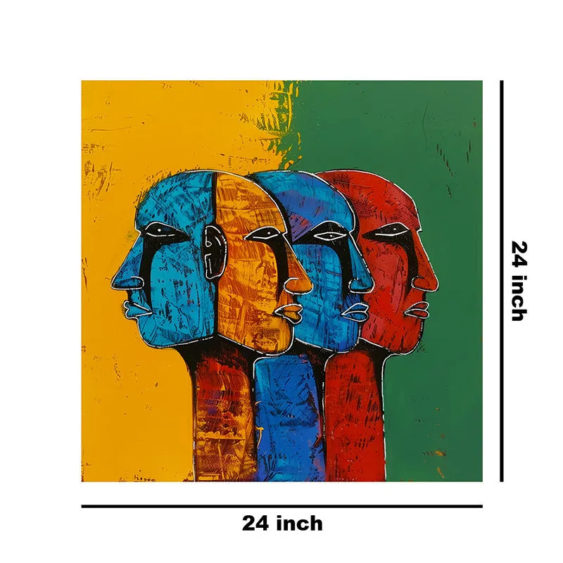 Tribal Colorful Faces Wall Painting media 8