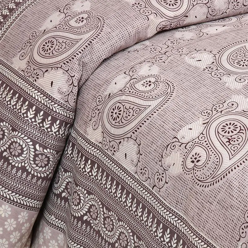 Mukha Ethnic Cotton Bedsheet (Beige) - 180 TC media 4