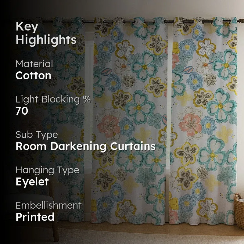 Springveil Cotton Curtains - Set Of Three media 2