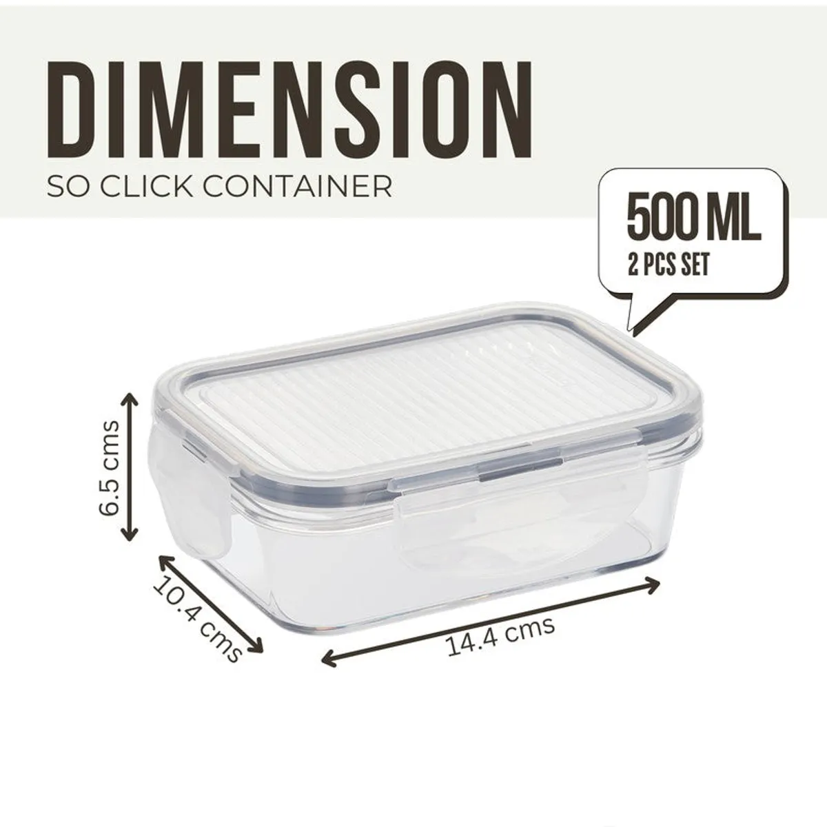 Transparent rectangular container shown with length, breadth and height arrows