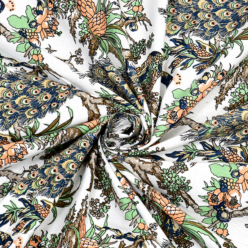 Vibrant Mor Floral Cotton Bedsheet (Multicolor) - 160 TC media 5