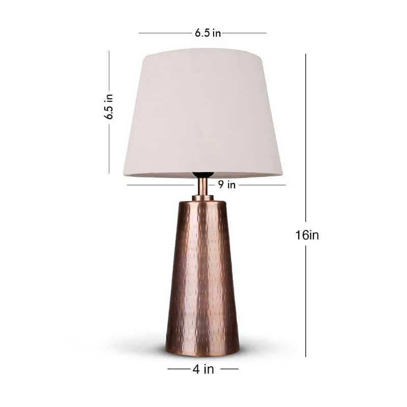 Cassius Etched Copper Fabric Table Lamp - Copper,White media 4