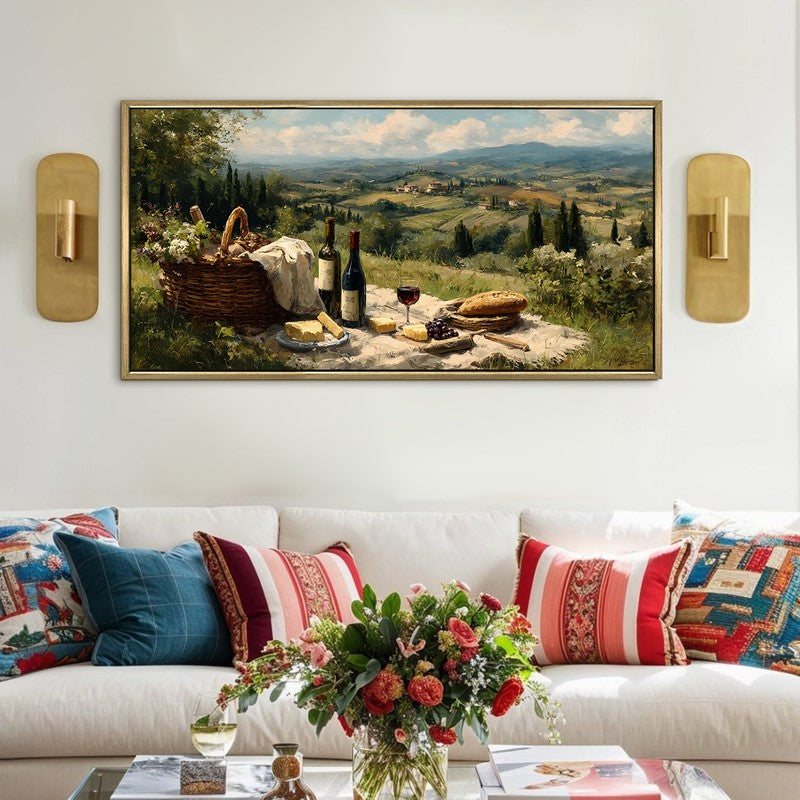 Vineyard Rest Canvas Wall Painting With Frame