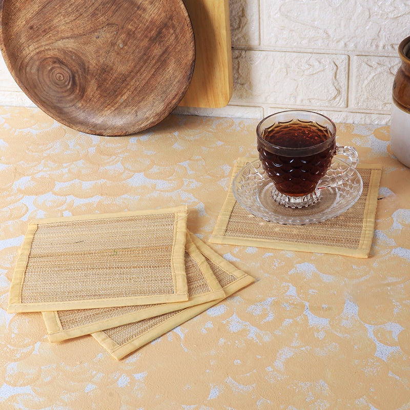 Woodland Nest Bamboo Coaster (Beige) - Set Of Four media 4