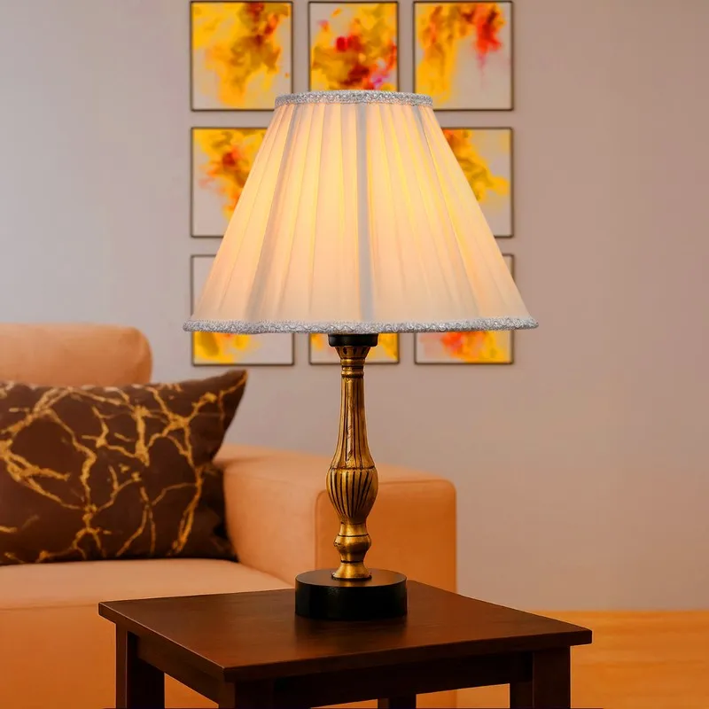Aurelo Liro Wooden Table Lamp - OffWhite media 3