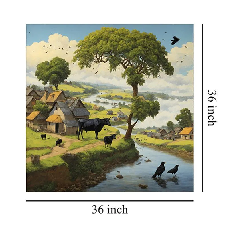 Riverside Village Charm Wall Painting media 8