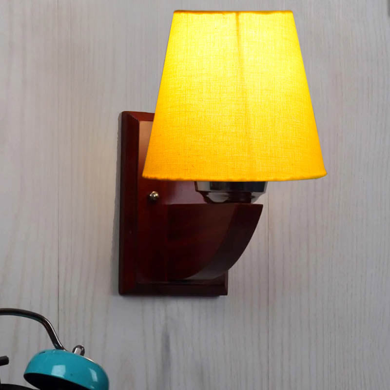 Flickery Conical Wooden Wall Lamp