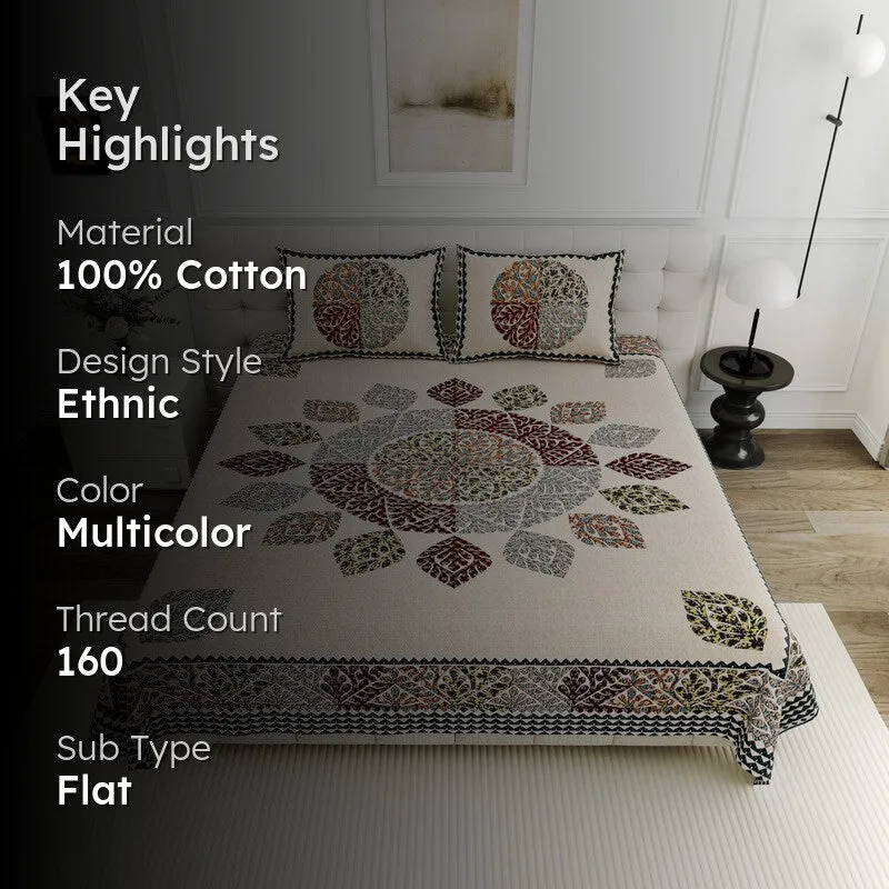 Gulnaar Spread Cotton Bedsheet (Maroon) - 160 TC media 2