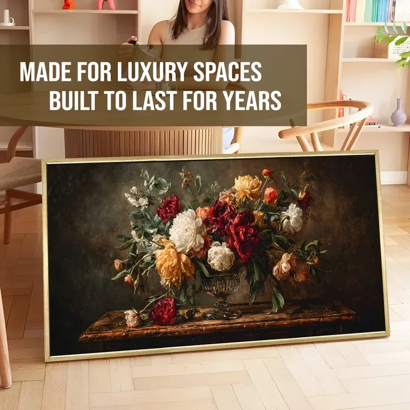 Velour Bloom Canvas Wall Painting With Frame media 5
