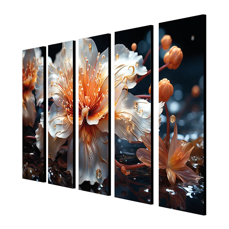 Liquid Flora II Canvas Wall Art - Set Of Five media 5