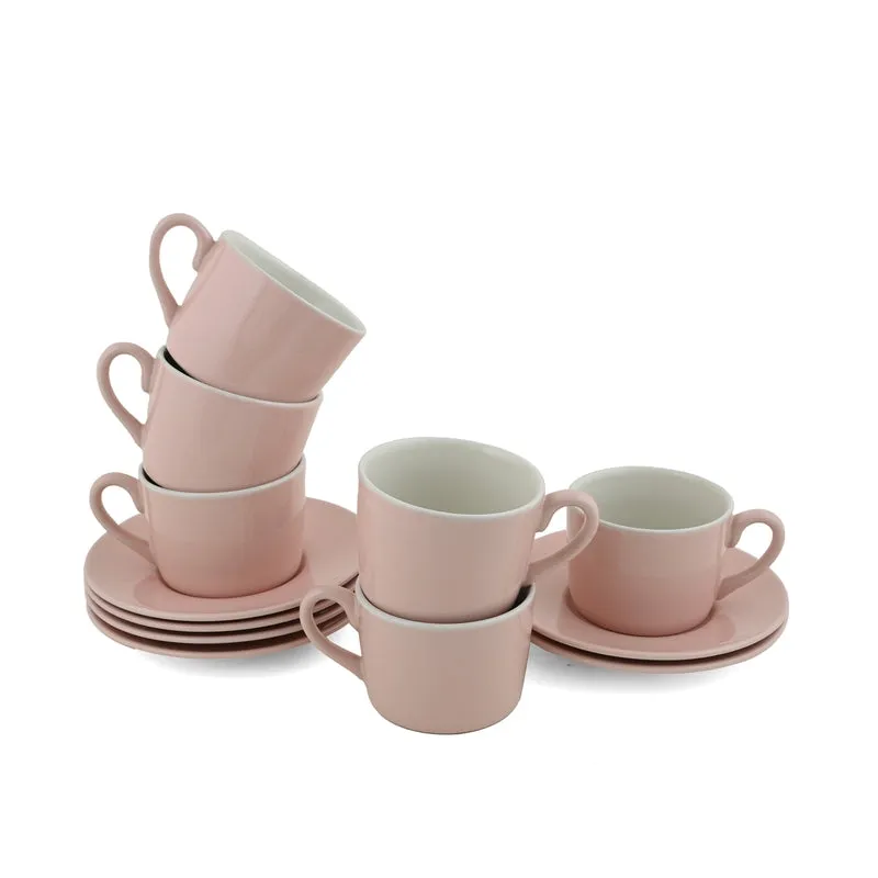 MochaMuse Cup & Saucer (Pink/190 mL Each) - Set of Six - 4
