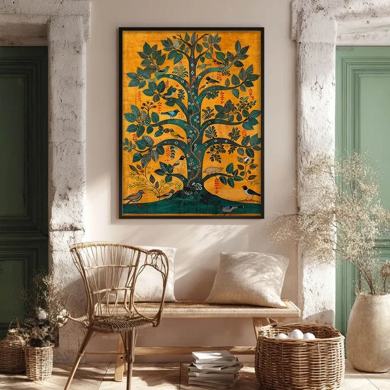 Tree of Life Canvas Wall Painting With Black Frame media 7