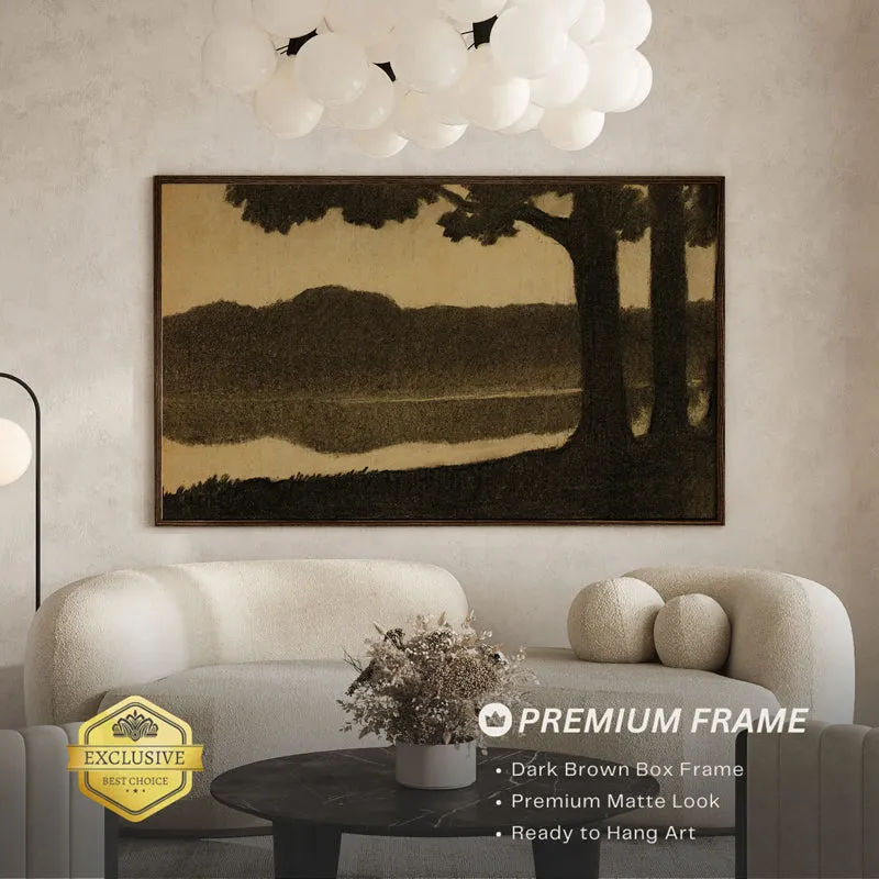 Reflective Lakes Wood Wall Art With Frame - Black media 3