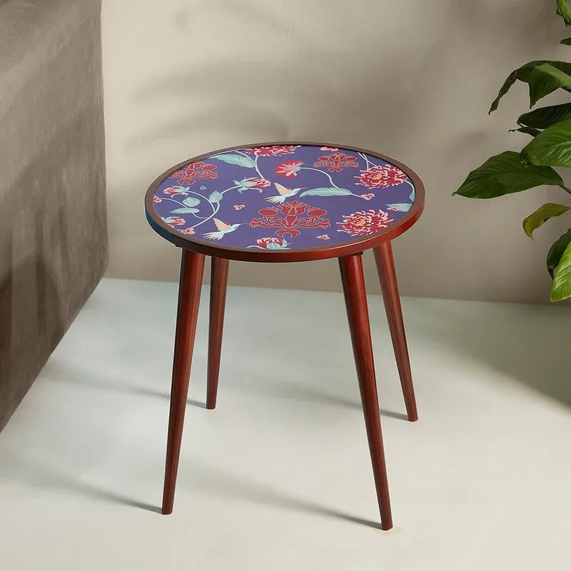 India Circus Wood Zinnian Round Side Table media 1