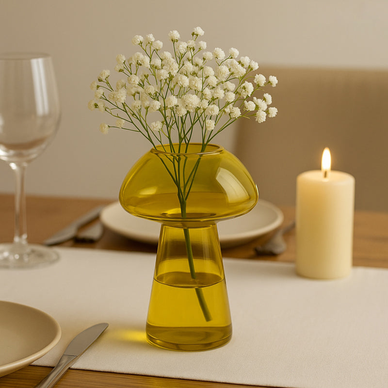 Shrooms Glass Vase - Yellow media 4