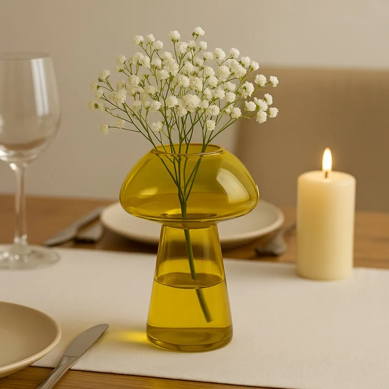 Shrooms Glass Vase - Yellow media 4