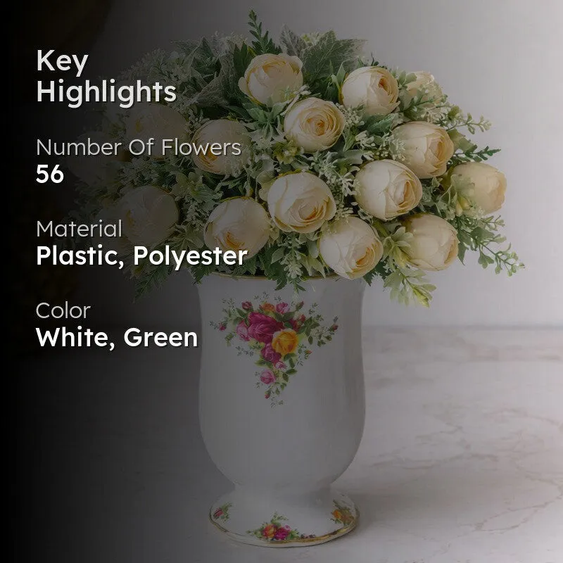 Petaline Polyester Artificial Flower - Set Of Four media 2