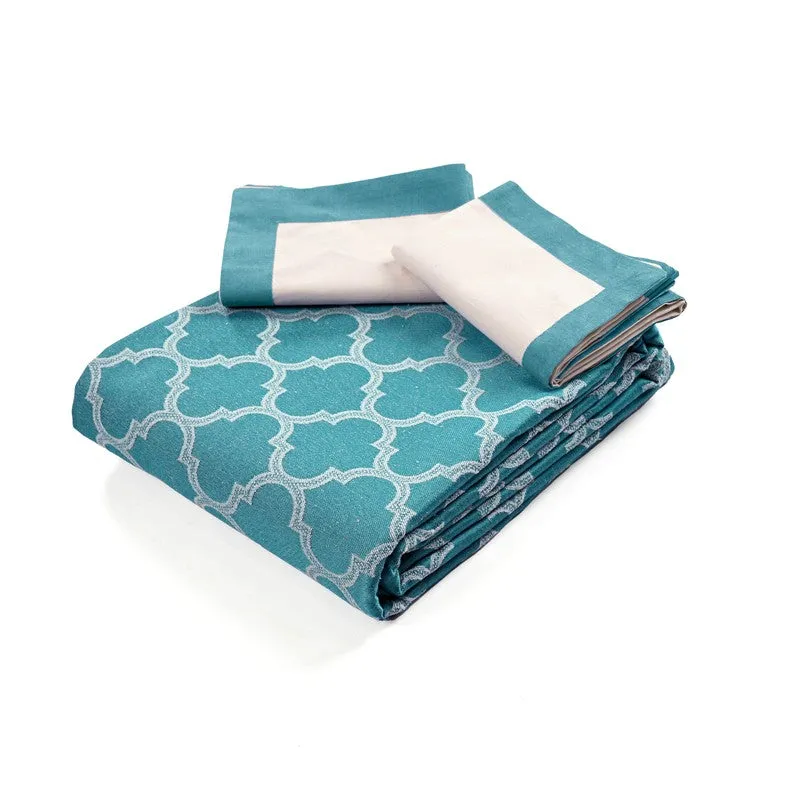 Axis Aura Cotton Bedsheet (Blue) - 224 TC media 6