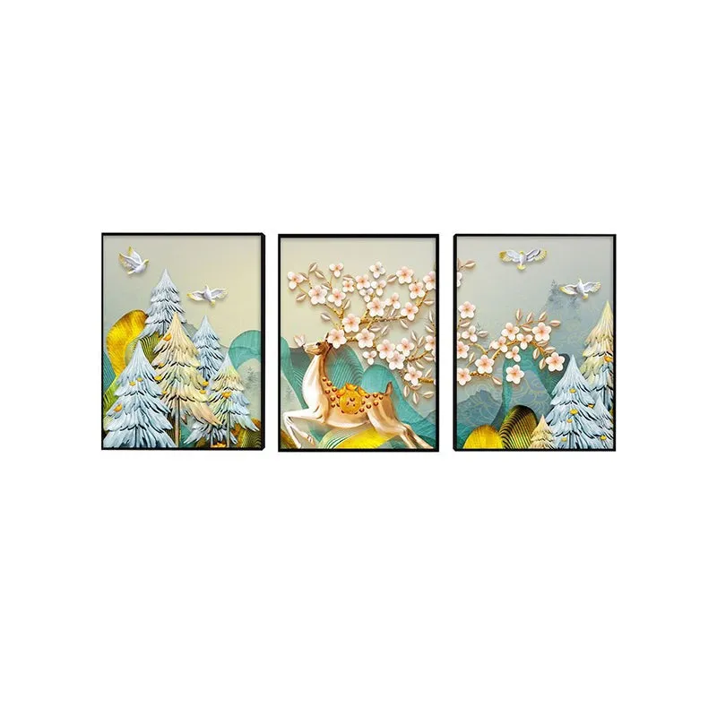 Mystica Land Wall Painting - Set Of Three media 3