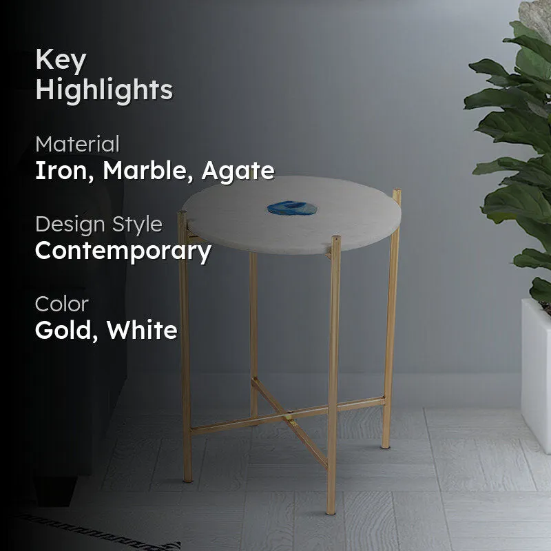 Agatera Marble Side Table media 2