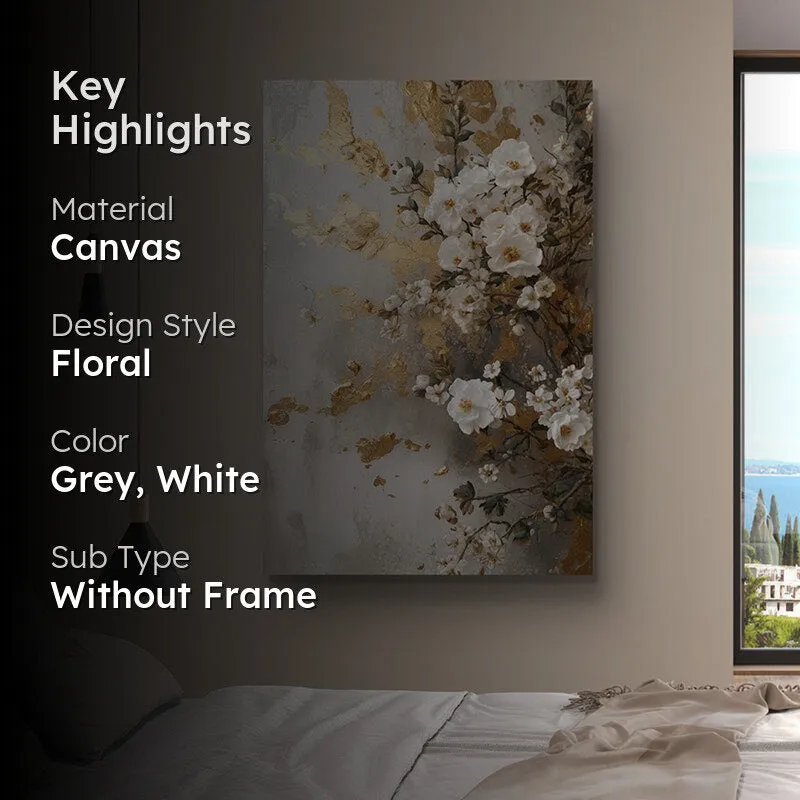 Aurum & Ivory Blooms Wall Painting media 2