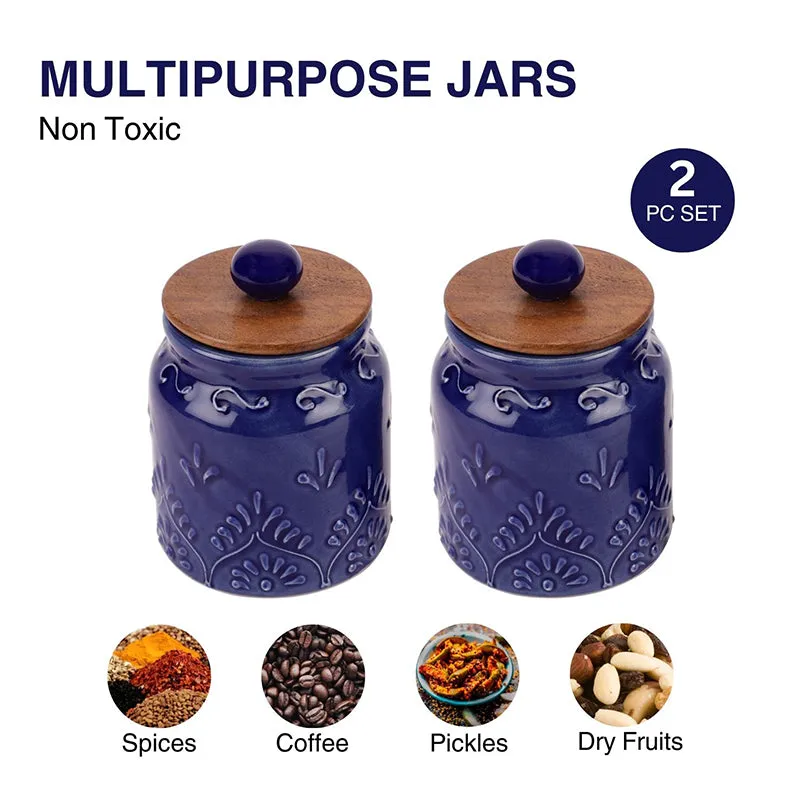 Taru Ceramic Jar (500 mL Each) - Set Of Two media 5