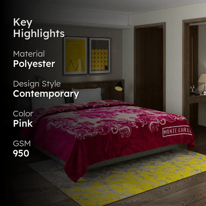 Monte Carlo Crimson Cascade Blanket (Pink)- 950 GSM media 2