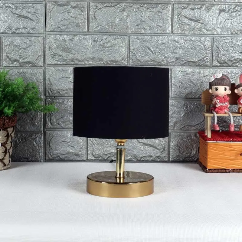 Blackie Fabric Table Lamp - Black,Gold media 4