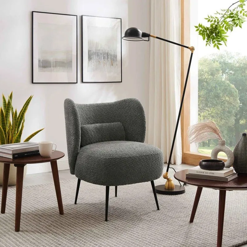 Modvyn Neem Wood Accent Chair - Grey media 4