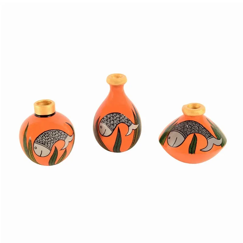 Indradyumn Terracotta Vase - Three Piece Set media 4