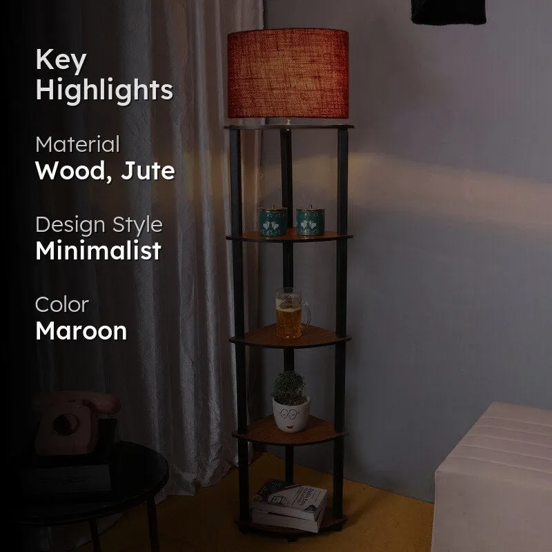 Cylindra Shimmer Floor Lamp (Maroon) media 2