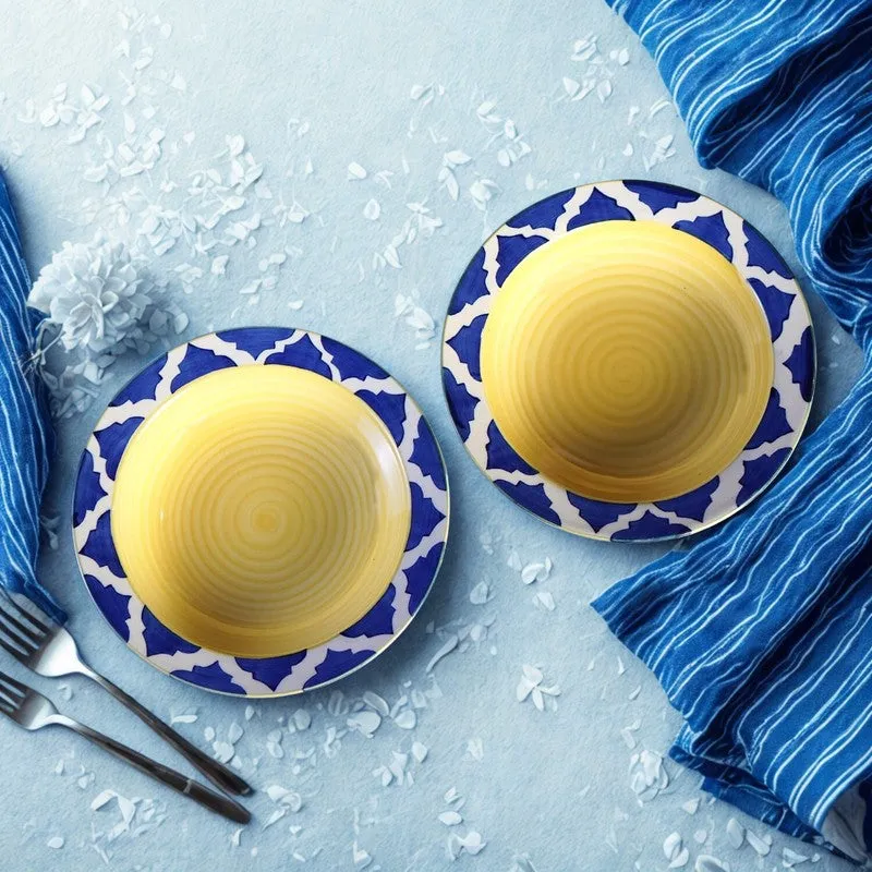 Radiant Handcrafted Ceramic Pasta Plate (Yellow) - Set Of Two media 3