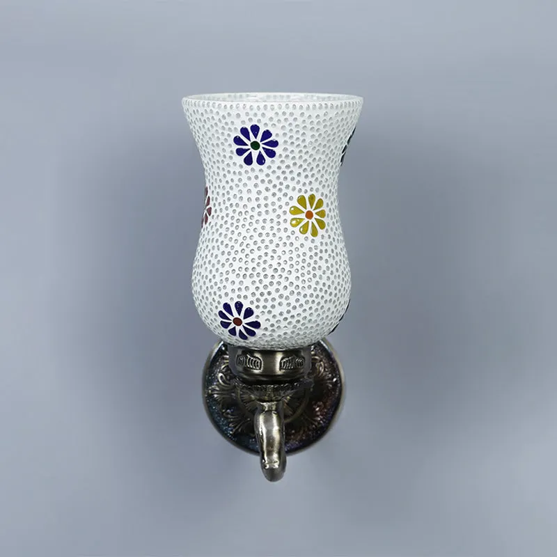 Adva Retro Mosaic Glass & Metal Wall Lamp media 3