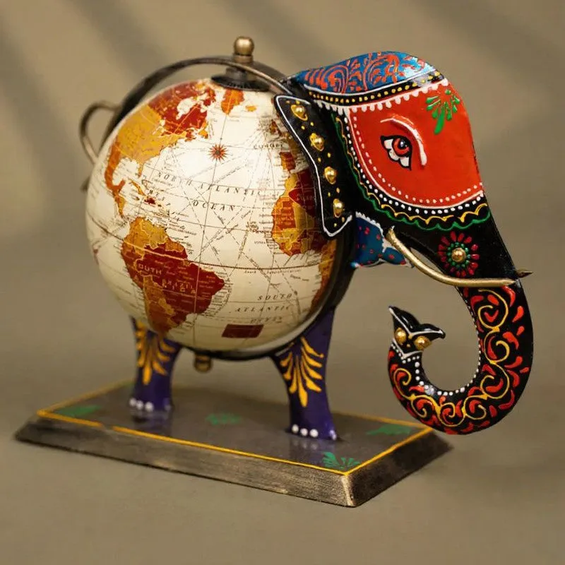 Elephanto Globe Iron Showpiece media 3