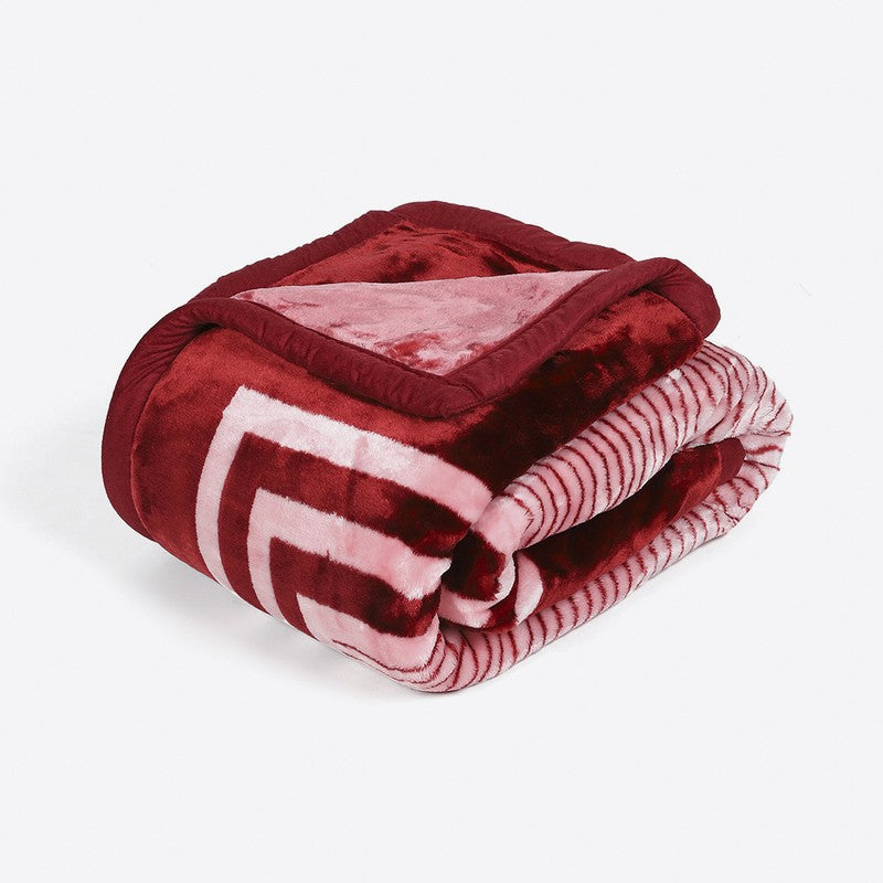 Monte Carlo Midnight Harmony Blanket (Maroon,Pink) - 895 GSM media 5
