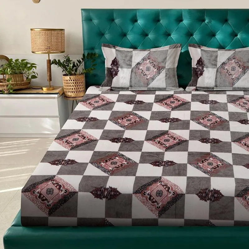 Paheli Geometric Fleece Bedsheet - 280 GSM media 3