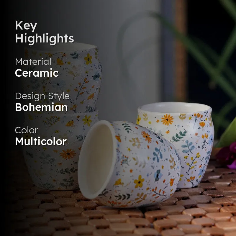 FloraSip Ceramic Kulhad ( 180 mL Each) - Set Of Four media 2
