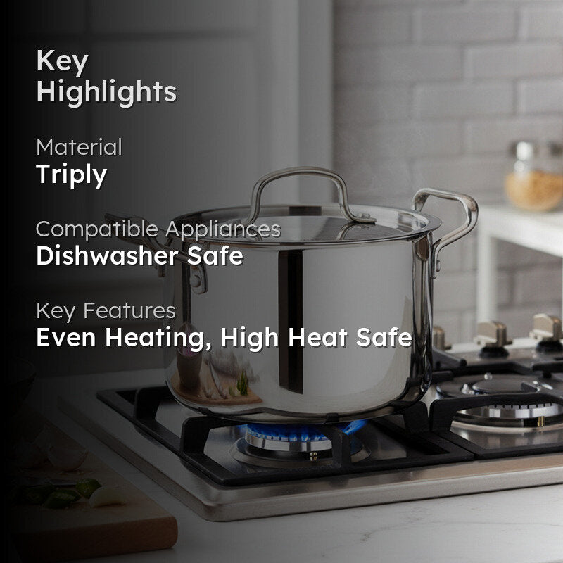Bergner Induction Safe Cooking Pot With Lid - 4200 ml/9 Inches media 2