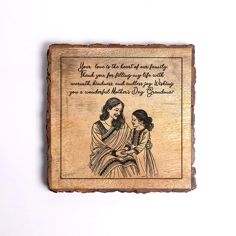 Mother's Day Wishes To Grandma Wood Showpiece - Square media 5