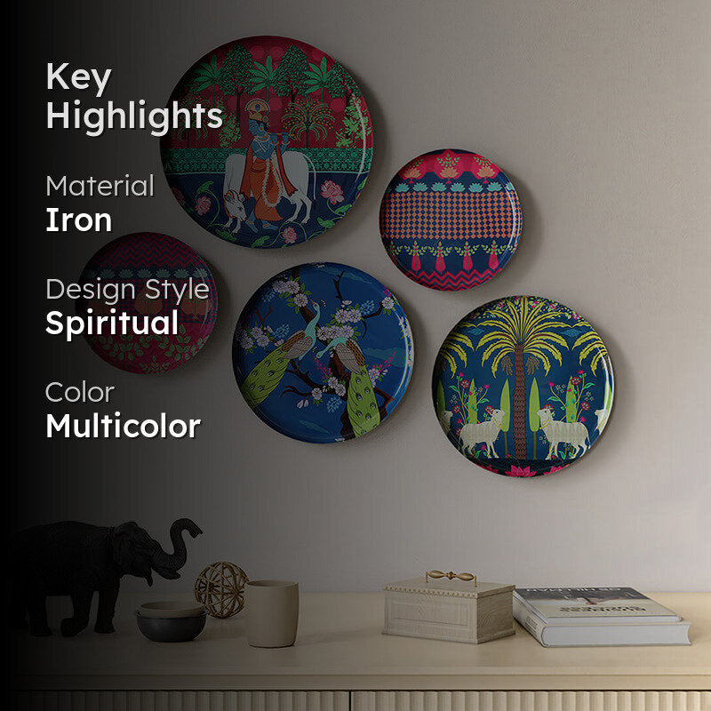 India Circus Kanha's Herd Iron Wall Plate - Set Of Five media 2