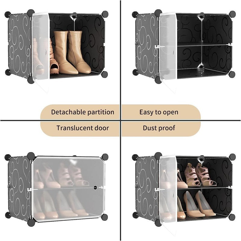 UrbanTread Black Plastic & Metal Shoe Racks media 3