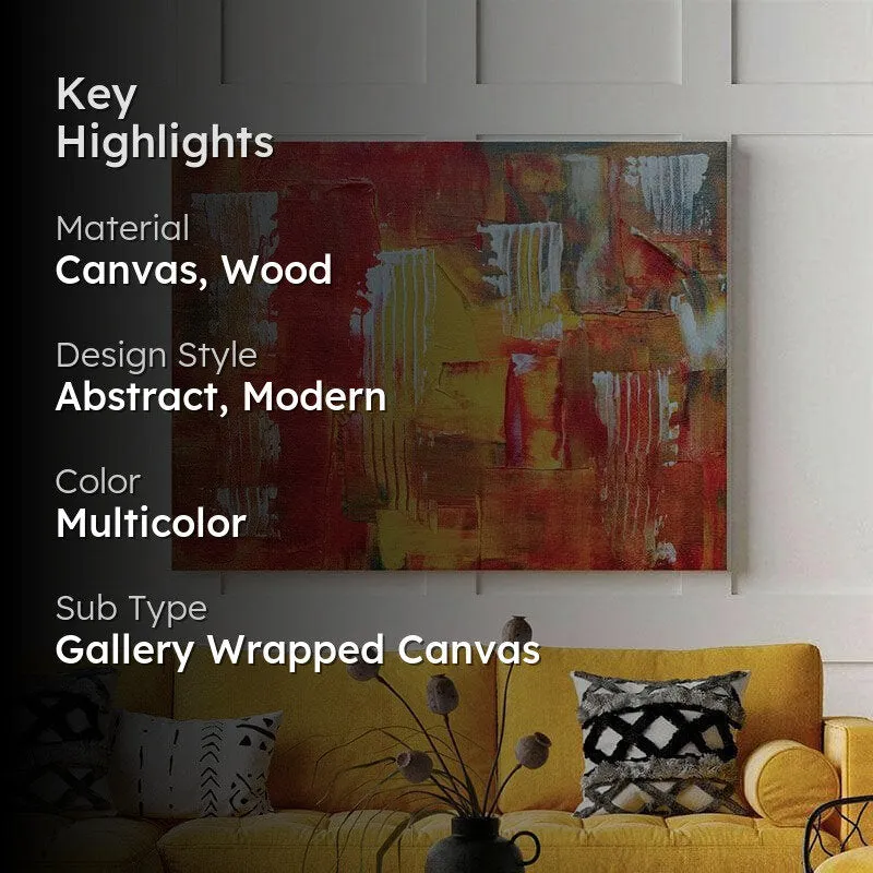 Crimson Abstract Canvas Wall Painting - Gallery Wrap media 2