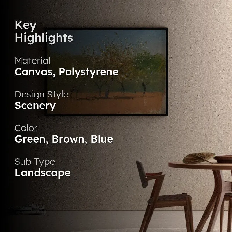 Trees In Bloom Canvas Wall Painting - Black Frame media 2