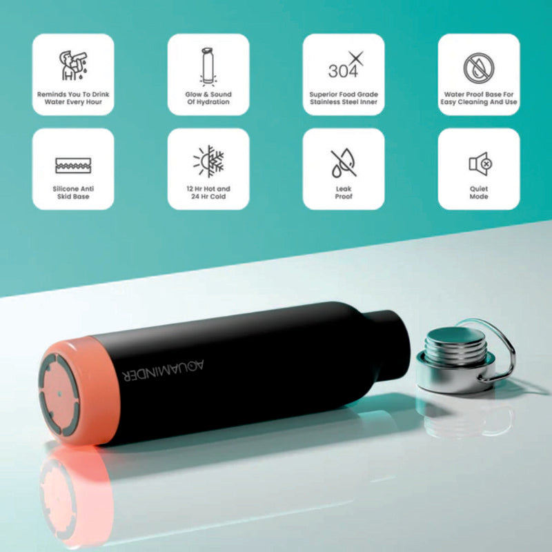 Hot & Cold Mate Smart Water Bottle - Black (600 mL) media 4
