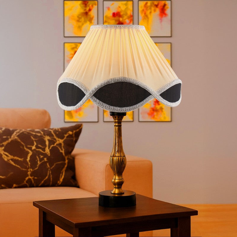 Aurelo Xiro Wooden Table Lamp - OffWhite media 3