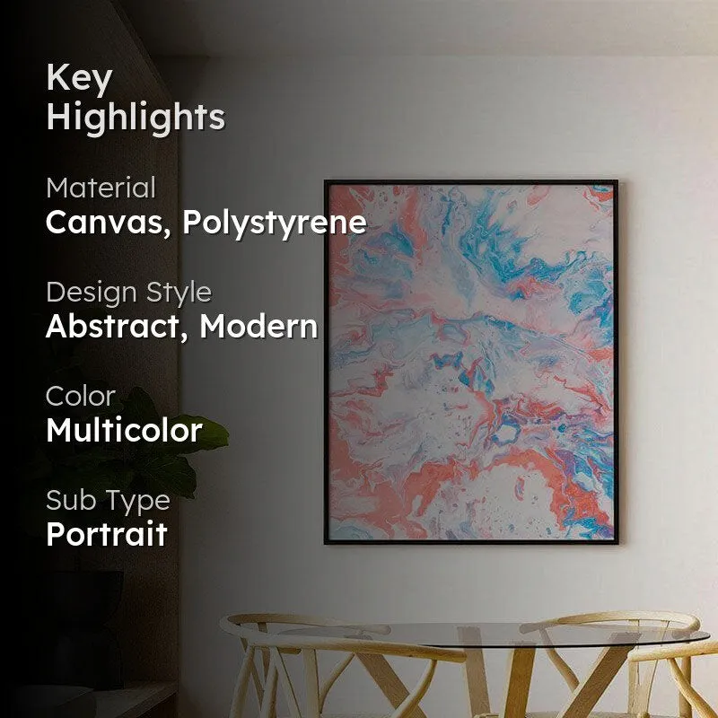 Midnight Abstract Canvas Painting - Black Frame media 2