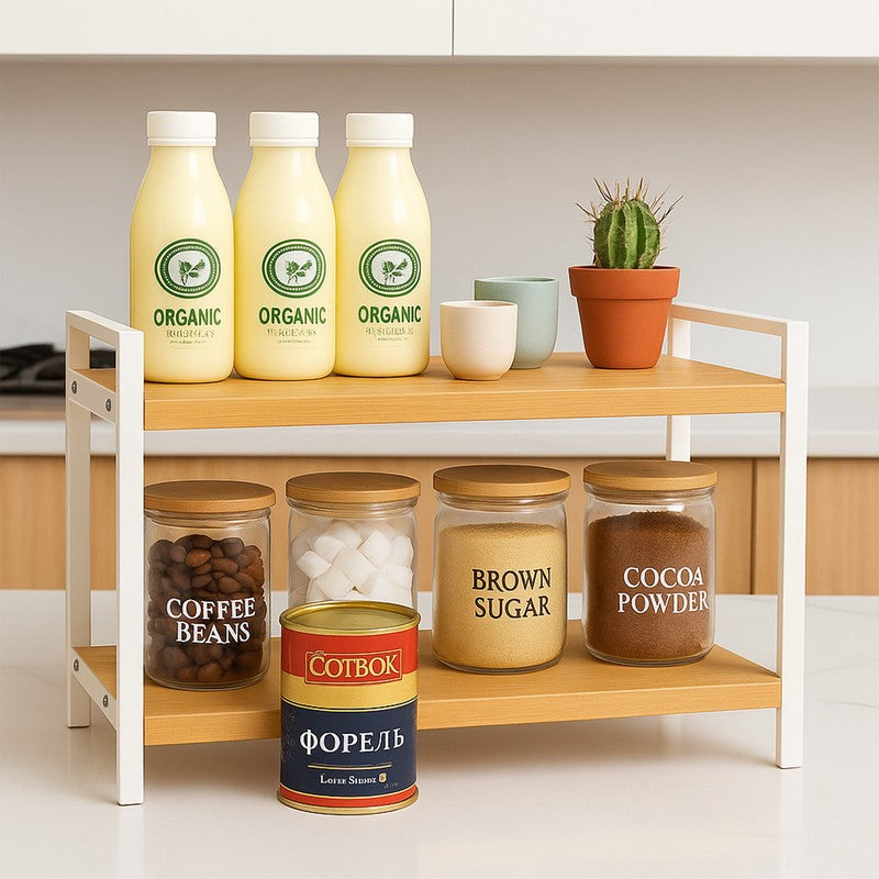 Tierora 2-tier Kitchen Storage Rack - White media 3