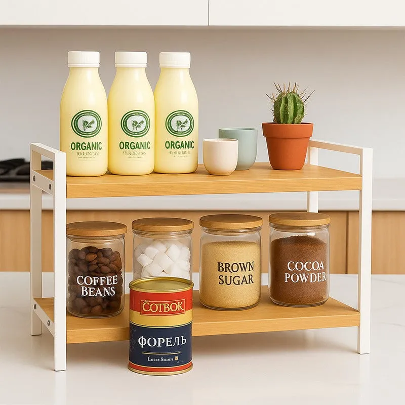 Tierora 2-tier Kitchen Storage Rack - White media 3
