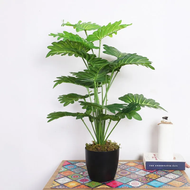 Faux Tropic Anthurium Silk Plant With Black Plastic Pot - 2.13 ft media 3