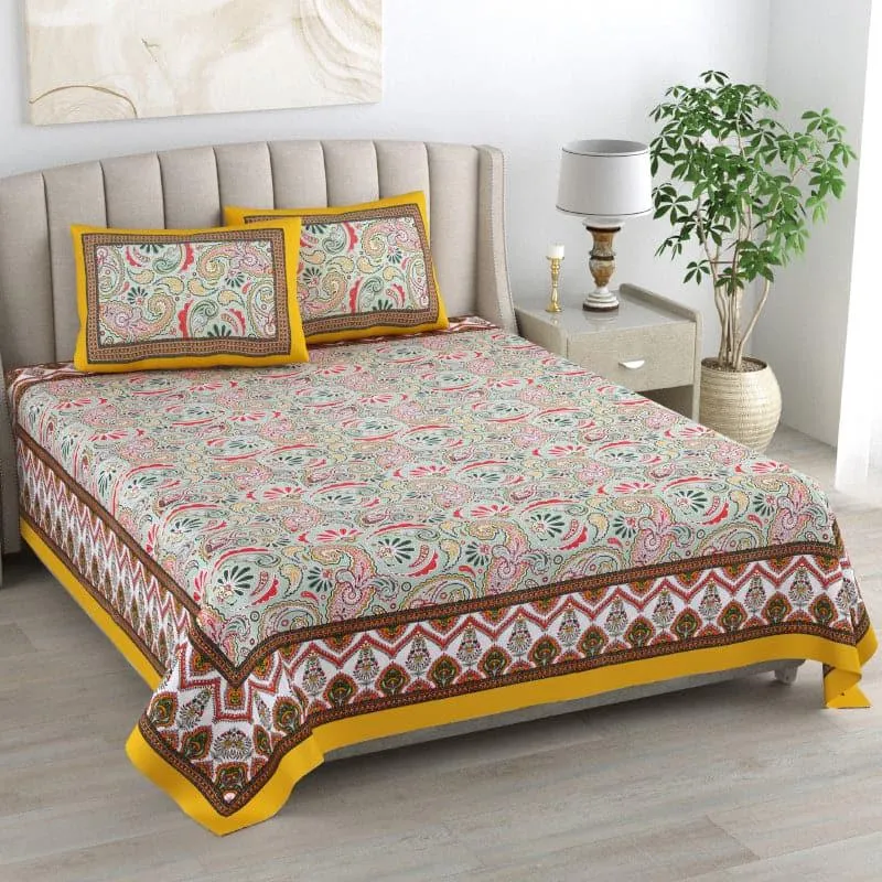 Marvam Floral Cotton Bedsheet - 150 TC media 1